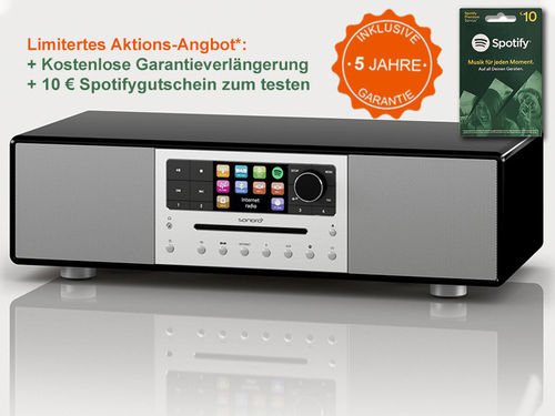 Sonoro MEISTERSTÜCK schwarz - Edition 5 Jahre Garantie - Stereo-Komplettsystem & HD-Audiostreamer