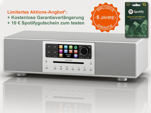 Sonoro MEISTERSTÜCK silber - Edition 5 Jahre Garantie - Stereo-Komplettsystem & HD-Audiostreamer