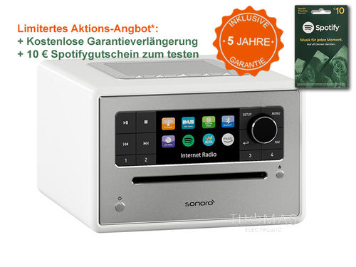 Sonoro Elite weiss - Edition 5 Jahre Garantie - Audio-Komplettsystem & HD-Audiostreamer