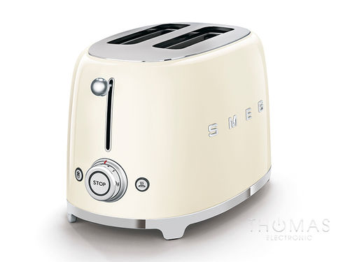 SMEG kompakter 2-Schlitz-Toaster TSF01CREU in Creme