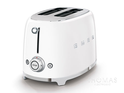 SMEG kompakter 2-Schlitz-Toaster TSF01WHEU in Weiß