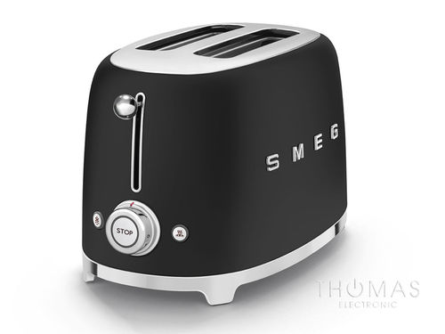SMEG kompakter 2-Schlitz-Toaster TSF01BLMEU in Matt Schwarz