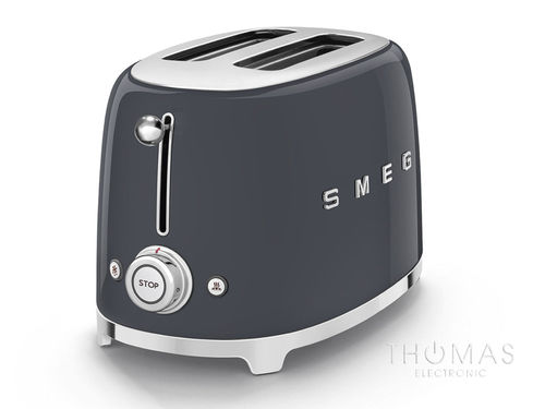 SMEG kompakter 2-Schlitz-Toaster TSF01GREU Grau - Slate Grey