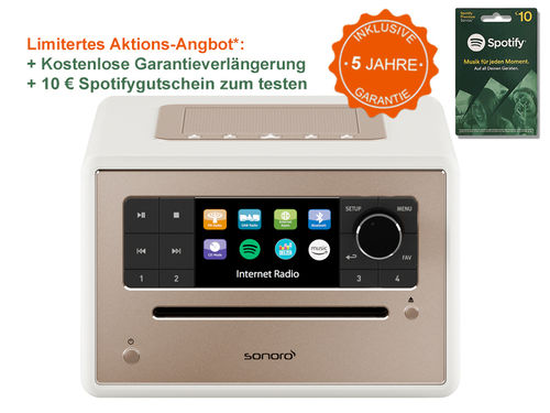 Sonoro Elite weiss matt - Edition 5 Jahre Garantie - Audio-Komplettsystem & HD-Audiostreamer