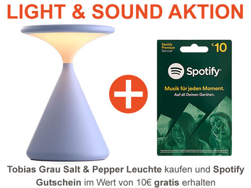 Tobias Grau Salt & Pepper Akku-Tischleuchte - Light Blue - inkl. Spotify Gutschein - LP00-5