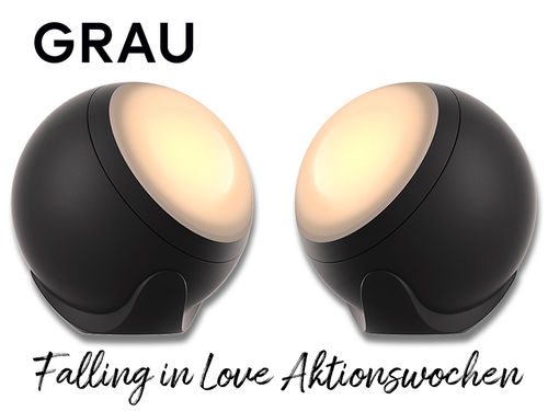 Grau FALLING IN LOVE SET - 2x matt schwarz- Valentinstags-Special